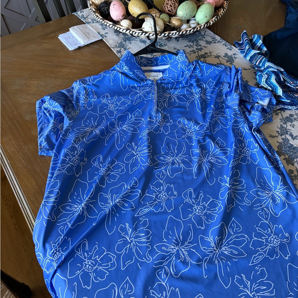 Blue Floral Women's Top